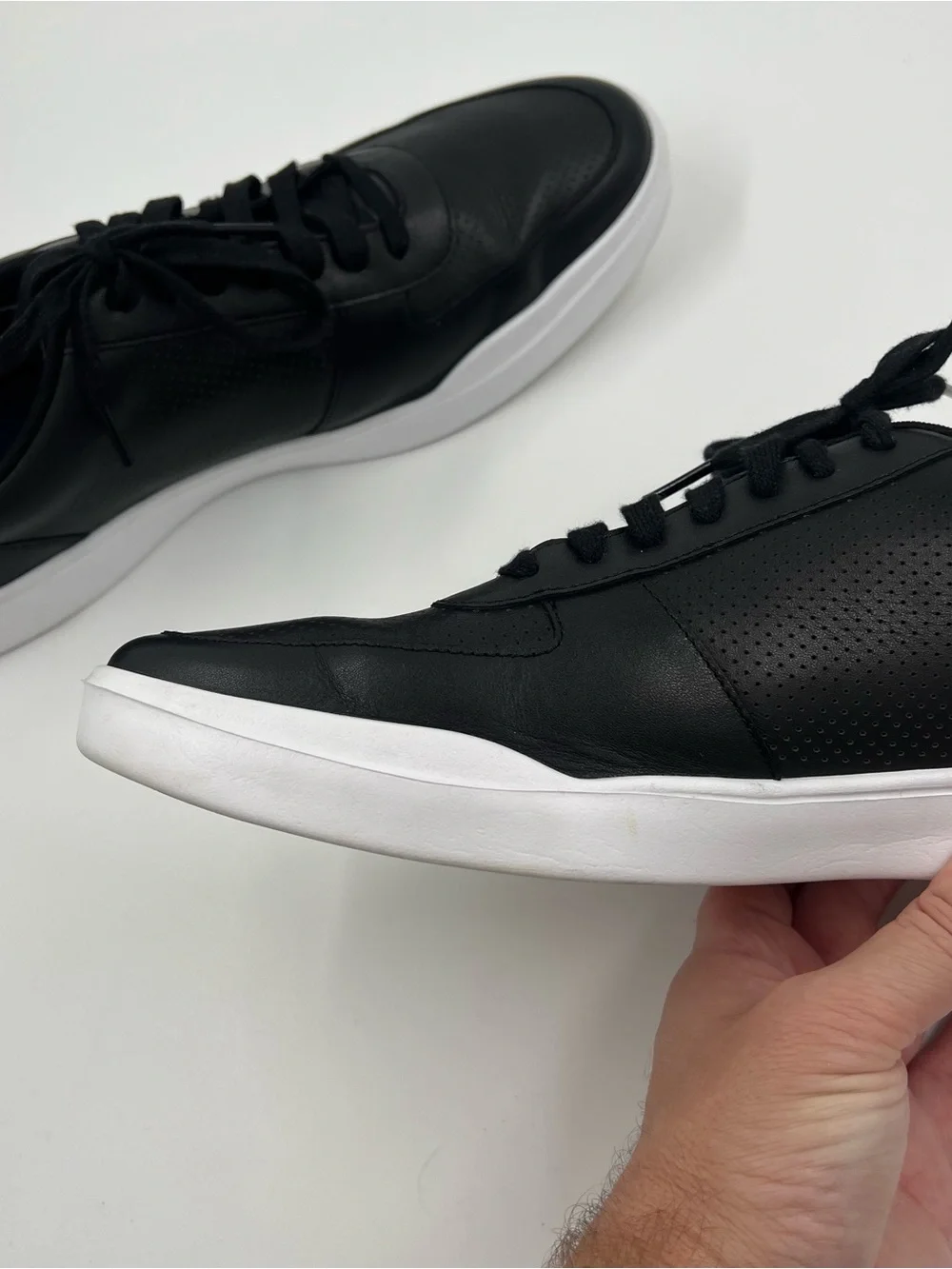 Cole Haan Men’s Grand Crosscourt Perforated Sneaker Black Leather Tennis 13M